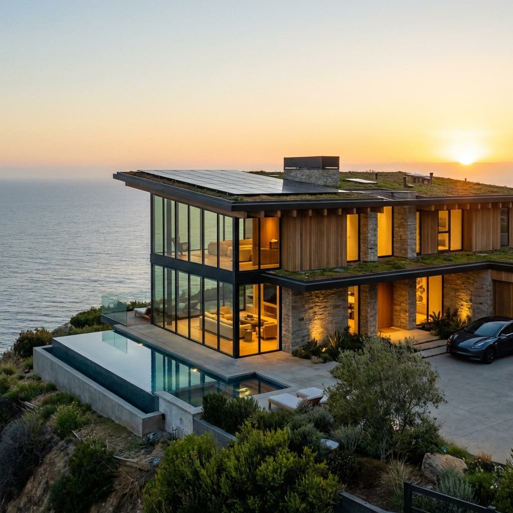 Custom Green Construction project: Malibu Net-Zero Estate in Malibu, CA